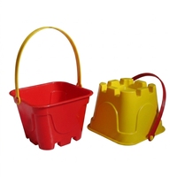 Ensemble de jouets de plage Castle Bucket, moules à sable pour enfants emballés dans une boîte colorée