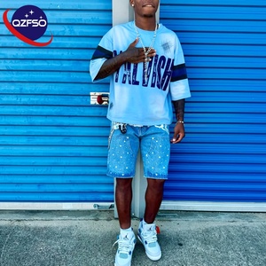 QZFSO T-shirts unisexes personnalisés 260 Gsm coton lourd lavage à l'acide Boxy T-shirt graphique coupe surdimensionnée avec Logo imprimé - Product Image 2