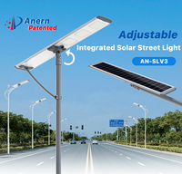 Lampe solaire de rue extérieure Anern IP65 étanche tout-en-un avec capteur de mouvement 120W 150W