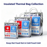 Sac isotherme personnalisé en aluminium avec logo, réutilisable, chaud/froid, étanche, avec poignée pour livraison de repas à emporter