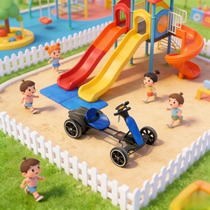 Children's Four-Wheeled Hydraulic Racing DC24V/48V Motor Drive Outdoor Foldable <b>Go</b>-<b>Kart</b> Digital Display Seat Height - Product Image 6