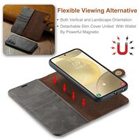 Étui portefeuille à rabat en cuir PU de luxe avec couvercle magnétique détachable pour porte-carte Samsung Galaxy S25 / S24 Ultra / Note 10 Plus