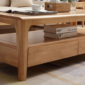 Nordic Style Solid Wood Coffee Table Natural Color Simple Modern Living Room Side Table - Product Image 2