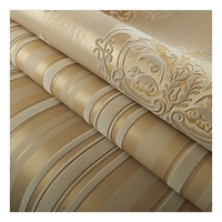Papier peint moderne simple 3D abstrait géométrique à texture florale imperméable en rouleaux pour la décoration intérieure 0,53*9,5m de longueur