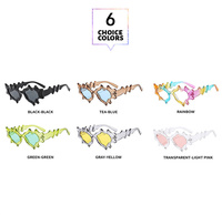 Nouvelles Lunettes de Soleil Tendance Avant-Gardistes à Bords Irréguliers UV400, Colorées et Amusantes pour Fêtes, Style Hip Hop Y2K Punk