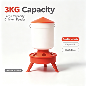 Comedero para Pollos de 3 kg, Tambor para Alimento de Aves de Corral, Contenedor Portátil para Alimentación de Ganado para Uso en Granjas - Product Image 1