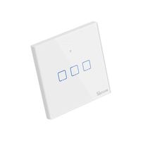 Sonoff T1-enchufe de pared eléctrico de una banda con WIFI, enchufe de encendido y apagado con pantalla táctil inteligente, estándar europeo