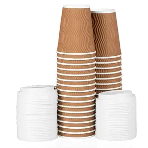 Hot Drink Insulated printing digital Double Wall Corrugated Paper heavy duty paper cup