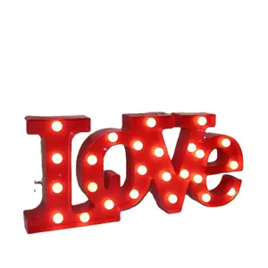 Marquee tanda huruf cetakan 1086 disesuaikan bentuk Logo dinding dipasang logam iklan Led bola lampu Marquee tanda huruf
