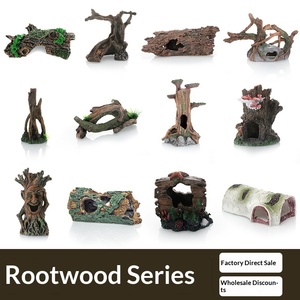 Décor d'aquarium : Simulation de racine de bois mort, tronc, baril, cachette pour serpents et lézards grimpeurs - Product Image 5