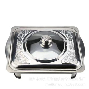 Plat à chafing en acier inoxydable avec couvercle et poignées pour usage hôtelier, matériau de qualité 304 - Product Image 1