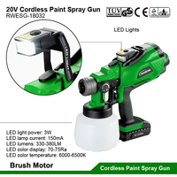 Vente 18V/20V batterie au Lithium puissance sans fil pistolet à peinture Machine avec lumières LED Portable électrique peinture pistolets de pulvérisation