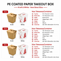 Maßgefertigte Größe Kraftpapier Braune Take-Away Lebensmittelbehälter Einweg-Lebensmittelverpackungsbox für Essen zum Mitnehmen