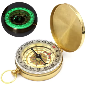 Extérieur Portable Voyage Randonnée Géologique Laiton Cuivre Lumineux Boussole Vintage Cadran Solaire Brujula Boussole Camping Cadeau - Product Image 1