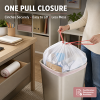 Sacs poubelles en gros avec cordon de serrage et fermeture, sacs à déchets ménagers en rouleaux, fabricant d'emballages personnalisés OEM