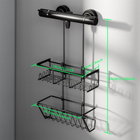 Nouvelle étagère de rangement pour accessoires de salle de bain en argent noir, étagère de rangement au-dessus des toilettes, organisateur de salle de bain, porte-serviettes suspendu pour la douche