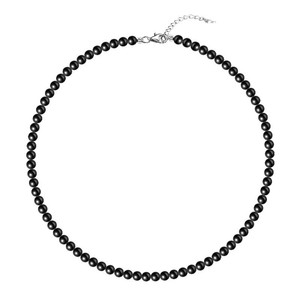 Collier tendance en perles d'imitation de verre noir 4MM/6MM/8MM/10MM, collier ras du cou élégant, collier empilable - Product Image 2