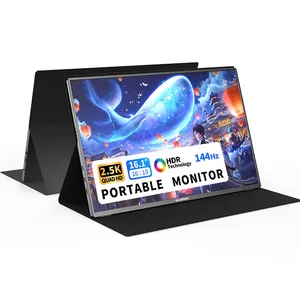 Monitor portátil para laptop, monitor portátil para jogos, segundo monitor de 16.1 polegadas e 144 Hz, 2560x1600