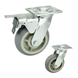 Fábrica Venda Quente Heavy <span class=keywords><strong>Duty</strong></span> Rodas Giratórias Com Roda De Freio Rodízios Industriais TPR Caster - Product Image 4