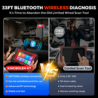 Escáner de Diagnóstico Universal para Automóviles KINGBOLEN K7 OBD2 para Pantalla LCD con Sistema Android, Analizador de Motor de 12V en Color Rojo