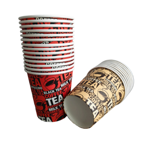 Gobelets à café en papier à paroi simple, écologiques, personnalisés avec logo imprimé, gaufrés, de 10 oz, 14 oz, 16 oz, avec couvercle - Product Image 1