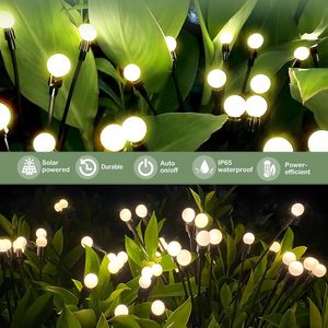 Lampes solaires <span class=keywords><strong>de</strong></span> jardin à 6 LED, indice IP65, étanches, effet luciole, <span class=keywords><strong>lumière</strong></span> blanc chaud doux, à intensité variable, pour l'éclairage <span class=keywords><strong>de</strong></span> <span class=keywords><strong>Noël</strong></span> - Product Image 5