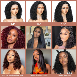 Parrucca in Capelli Vergini Brasiliani Marrone Cioccolato per Donne di Colore, <span class=keywords><strong>Bob</strong></span> <span class=keywords><strong>Corto</strong></span> Ondulato 13x4 HD per Parrucche Frontali in Pizzo Senza Colla - Product Image 5