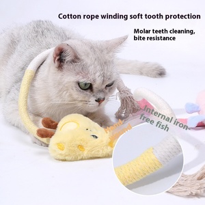 Nuevo juguete interactivo para masticar perros y gatos al por mayor, cuerda para morder de felpa de algodón ecológica con hierba gatera - Product Image 2