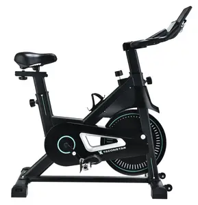 Duplo alças indoor spinning bike rotação magnética bicicleta com toque relógio eletrônico tela para venda