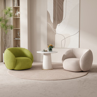 Fauteuil d'appoint moderne et simple en bouclette, fauteuil de relaxation et de loisirs, canapé individuel de luxe rembourré pour salon, fauteuil de café avec pieds en bois