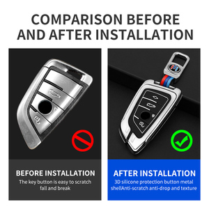 Populaire Vente Chaude À La Mode En Alliage De Zinc De Voiture <span class=keywords><strong>Clé</strong></span> Fob Cas En Métal Silicone <span class=keywords><strong>Clé</strong></span> Shell Protecteur avec <span class=keywords><strong>Porte</strong></span>-clés pour <span class=keywords><strong>BMW</strong></span> <span class=keywords><strong>Clé</strong></span> - Product Image 4