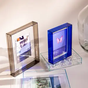 炫目彩色亚克力磁性相框摆式桌diy挂墙透明数码相框