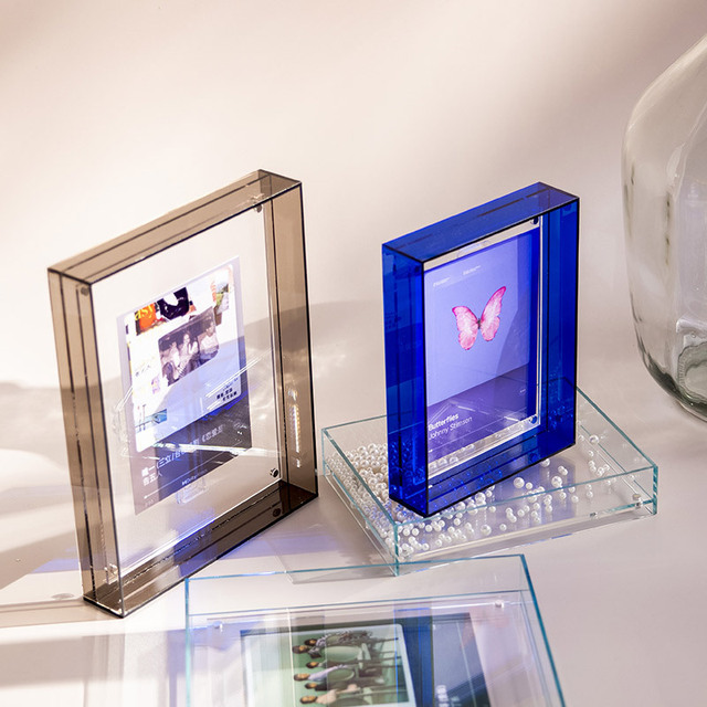 Dazzling Colored Acrylic Magnetic Picture Frame Pendulum Table Diy Hanging Wall Transparent Digital Photo Frames
