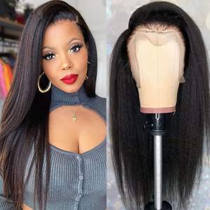 Perruque Lace Front HD Transparente 13x4 en Cheveux Humains Bruts Afro Kinky Straight Yaki Pré-épilée, Vente en Gros à Prix Abordable - Product Image 5