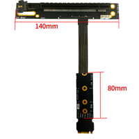 كابل تمديد PCIe 64Gbps X4 90 درجة pci-e 16X إلى M2 M.2 ل NVME SSD الناهض Gen4 / 3 GPU لوحة الأم الموسع سلك CPU