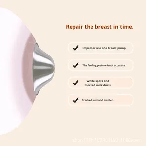 Tasses d'allaitement argentées Boucliers de mamelon pour l'allaitement des nouveau-nés Essentiels pour protéger et apaiser les fournitures de bébé - Product Image 1