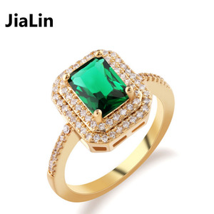Classique carré en forme de bague en diamant pavé cz 18 k bague en or pour les femmes - Product Image 2