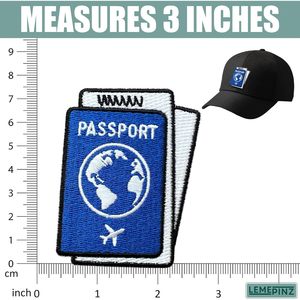 Passport With Flight Ticket 3 Inch Embroidery Patch Iron On Sew On Travel <b>Applique</b> Patch For Bags - Product Image 3