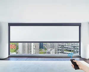 Customized Large Size 12 M Width Motorized Roller Blinds For Outdoor Zip Track Blinds Shades
