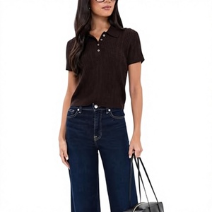 Pantalones Vaqueros de Mezclilla de Pierna Recta para Mujer, Corte Medio, Lavado Medio, Ajuste Regular, Estilo Casual Vintage, Ecológicos, de Poliéster/Algodón - Product Image 3