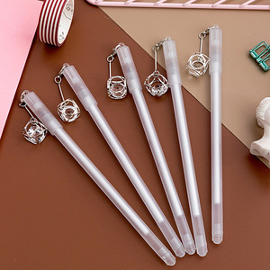 Black Ink Plastic Gel Pen with Metal Pendant for School & Office Great for Promotion Gift - Product Image 2