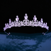 Style coréen diadème de mariée nouvelle robe de mariée couronne strass cristal pour anniversaire cérémonie de passage à l'âge adulte Performance en alliage