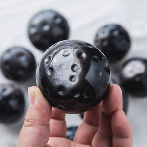 Nueva Esfera Lunar <span class=keywords><strong>de</strong></span> Obsidiana Plateada Pulida con Superficie Texturizada para Colección - Product Image 3