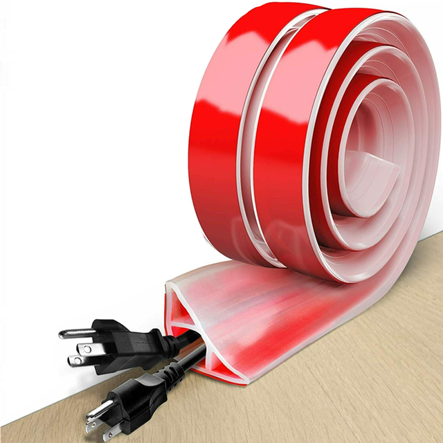 Self Adhesive Power Cable Protector Silicone rubber paste floor wire protection seal strip rubber silicone cable protector