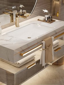 2026 OEM Kaleido Modern Washroom Basin Furniture Full Sets Table Desk Panel Mirror <strong>Sink</strong> Faucet Rock <strong>Bathroom</strong> Vanities <strong>Cabinet</strong> - Product Image 6