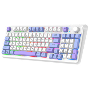 Silver Fox K94 Color Blocked Rotary <b>Keyboard</b> Wireless Backlit Mechanical For Computer Laptop Mixed Light - Product Image 3