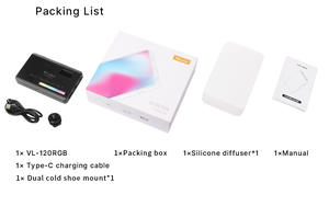 ร้อน <span class=keywords><strong>Ulanzi</strong></span> VL120 RGB ไฟ LED กล้องวิดีโอแสงสีชาร์จ 3100mAh หรี่แสงได้ 2500-9000K แผงแสง - Product Image 6
