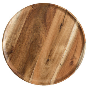 Acacia Wood Round <b>Tray</b> Solid Wood Coffee Tea Serving Plate Household <b>Snack</b> Tableware - Product Image 5