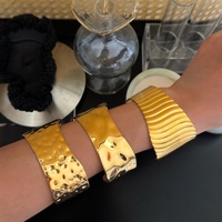 Nouveau Bracelet Bohème Hippie Dazan INS Automne 2027 en Acier Inoxydable Plaqué Or 18 carats de Haute Qualité, Style Marteau Anti-Modes pour Danse Gypsy