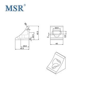 高品質認定の<span class=keywords><strong>H</strong></span>スタイルCNCストロングブラケット2穴4545押し出しアルミニウムプロファイル用のストロングブラケット接続角度 - Product Image 4